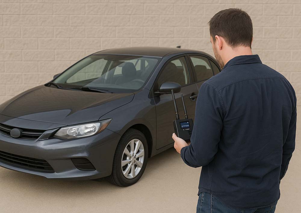 Vehicle Bug Sweep and TSCM equipment used by LA Intelligence private investigators