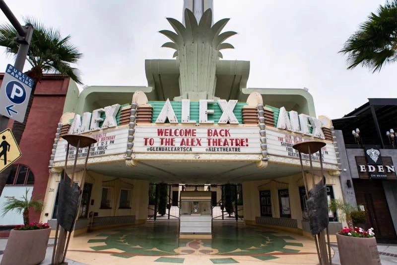 Glendale city view, Alex Theater, California.
