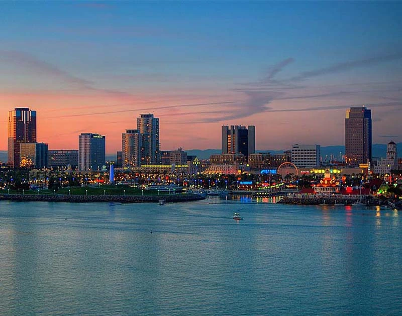 Long Beach skyline, California.