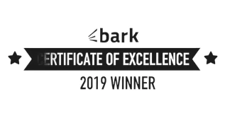 Bark customer reviews highlighting trusted private investigator and surveillance services. - Black