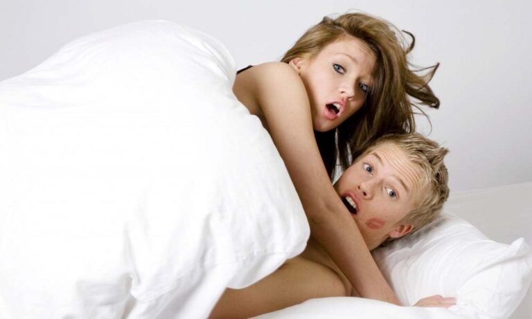 A couple get caught while sharing intimate moments