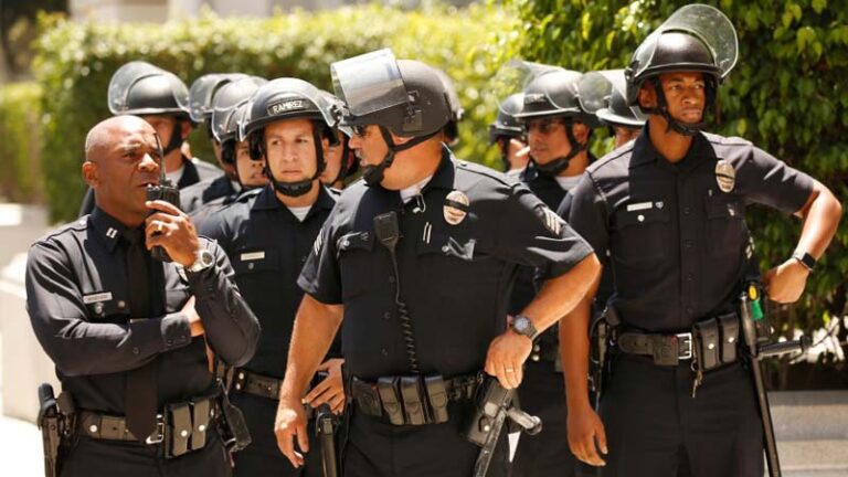 Los Angeles police officers representing law enforcement and public safety services.