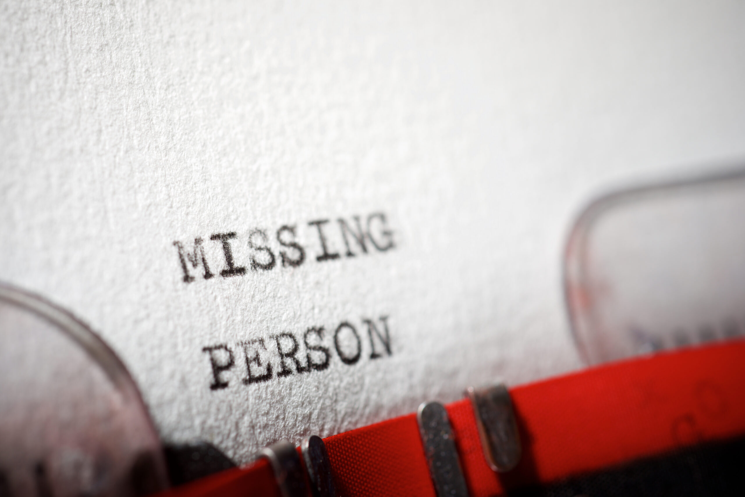 A page with the text of "Missing Person"