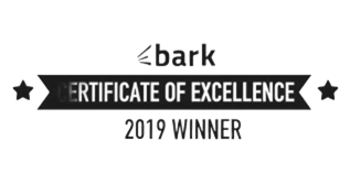 This is a Bark.com Certificate of Excellence award for 2019.
