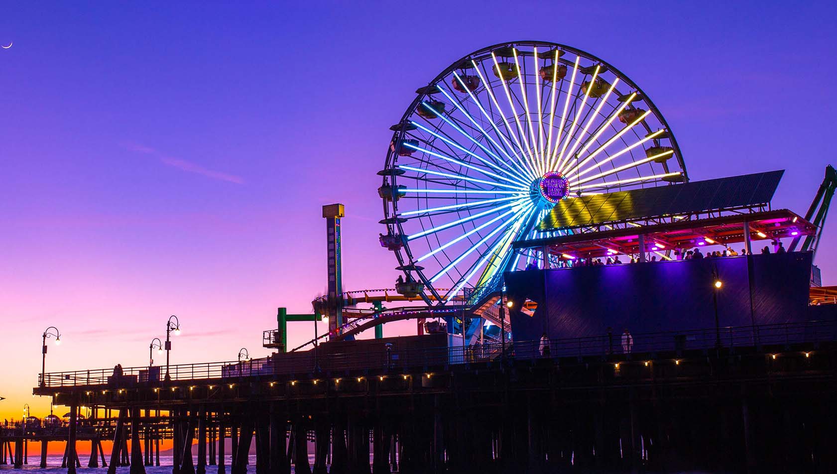 Santa Monica Pier at night